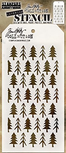 Stampers Anonymous THS096 Tim Holtz Layered Stencil 4.125"X8.5"-Pines