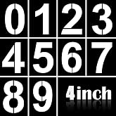 4 Inch Plastic Number Stencils Kit 0-9 &ndash; Reusable Address &amp; Digital Number Painting Templates for Cake, Mailbox, Road, Parking Lot, Door, Truck Signs