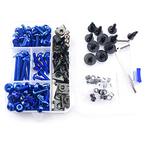 Motorcycle Kits Complete Bolt Fairings Bolt Kits screw Clips For Yamaha Honda Suzuki Bmw Kawasaki Ktm Ducati MT07 MT09 Z1000 CBR1000RR CBR600RR (Blue, 2)