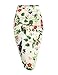 ACEVOG Women's Pencil Skirt High Waist Bodycon Knee Office Floral Print Midi Dress,Green,X-Large