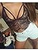 LANFEI Women's Floral Lace Tank Camisole Vest Bikini Bra Crop Top Black FBA US 4 Tag S