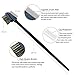 FITDON Duo Angled Eyebrow Brush Spoolie, Metal Teeth Eyelash Comb Separator & Brow Brush Combo with Cap for Travel, 9PCS Reusable Eyebrow Shaping Stencils