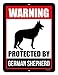 Honey Dew Gifts, Warning Protected By German Shepherd, Beware of Dog Metal Aluminum Sign, Yard Sign, 9 Inch by 12 Inch, HDG-1061