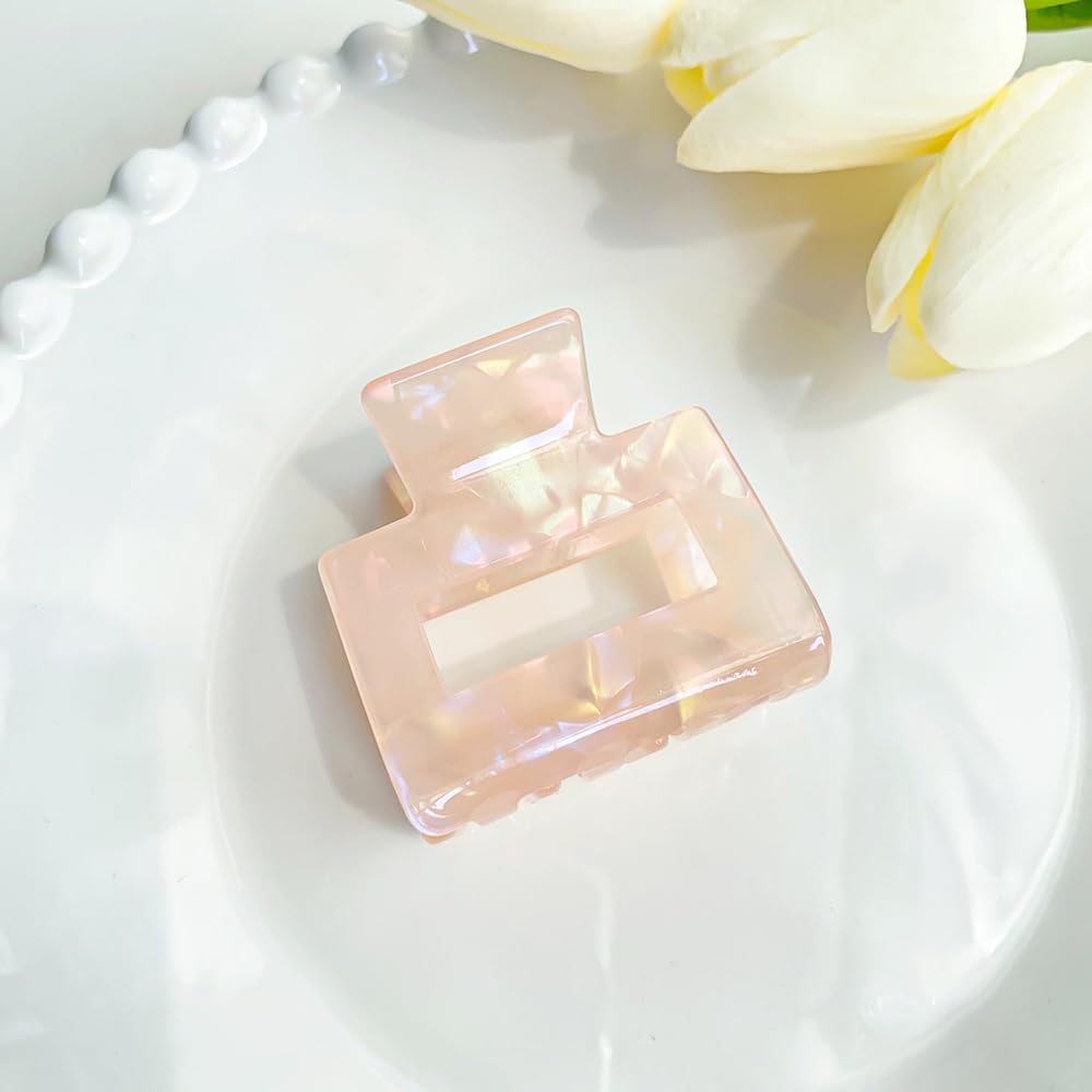 Women's Hair Clips, Small Square, Non-Slip Hair Clip, Small Claws, Hair Clips for Women and Girls, Hair Clips for Thin Medium Thick Hair, Hair Styling Accessories, Orange