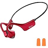 YouthWhisper Headset Open Ear Headphones - IPX5 Waterproof Bluetooth Bone Conduction Headphone Wireless Earphones, Type-C Charging, Long Battery Life, 25g Lightweight Red