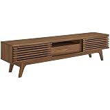 Mobile TV Modway EEI-3303 In Noce - Supporto 70 Pollici - Stile Mid-Century Con Ante Scorrevoli