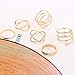 YRY 6 PCS Joint Knuckle Ring Set Gold Color Circle Open Ring for Women Girls (Alloy Ring)