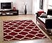 Ottomanson Paterson Collection Dark Red Contemporary Moroccan Trellis Design Lattice Area Rug, 5'3
