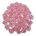 40 Pack Satin Ribbon Flowers Bows 1.1in Rhinestones Party Wedding Supply Home Decor DIY Craft (Pink)