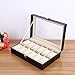 Resulzon Pu Leather Watch Storage Organizer for Display and Collect Watches Or Jewelry Wrist Bracelets 12 Slots