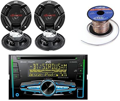 JVC KW-R920BTS Double DIN Bluetooth Car Stereo Receiver Bundle Combo With 4x JVC CS-DR620 6.5" Inch 300-Watt 2-Way Audio Coaxial Speakers + Absolute SWH1650 50 Foot 16 Guage Speaker Wire