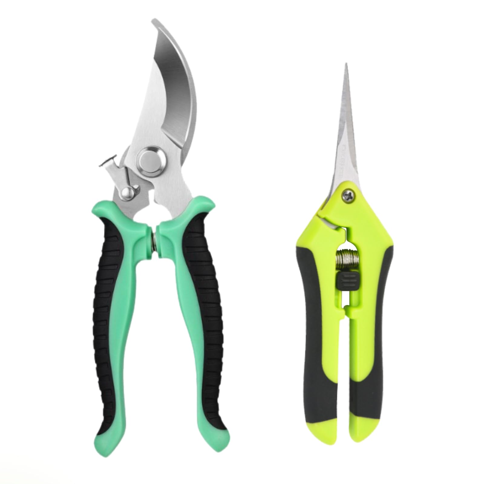 BDSHUNBF 2Pcs Garden Secateurs Pruning Shears, Secateurs & Pruning Scissors with Safety Locking Device, Bypass Pruners for Gardening Plants Flowers Fruits Branches
