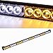 Emergency Light Bar 35.5 Inch Traffic Advisor Led Strobe Light Bar Kit Rainproof Warning Caution Turn Signals Directional Car Vehicles Pickup Trucks Tow Roof Rear Head (35.5 Inch, Yellow/White)