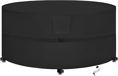 SIRUITON Patio Round Table Cover 420D Oxford Waterproof 135x80CM