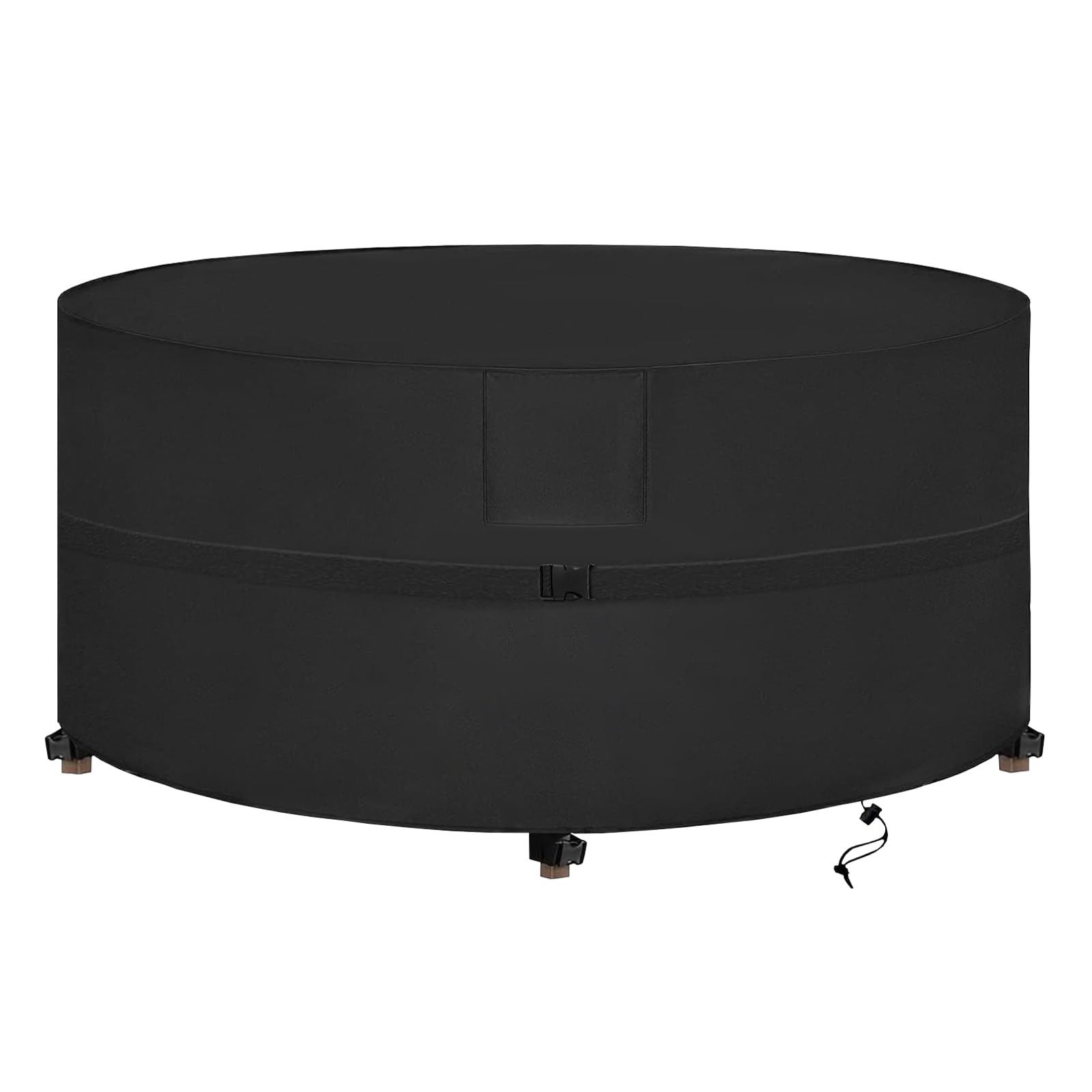 SIRUITON Patio Round Furniture Circular Table Set Cover Outdoor Garden Furniture Cover 420D Heavy Duty Oxford Polyester 135x80CM — image 1