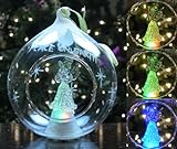 BANBERRY DESIGNS Glass Christmas Ornament - LED Light Up Ornament - Glass Angel Holding Dove - Memorial Ornament