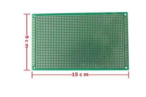 MDW DIY Multi-Sized (15x20CM,9x15CM and 6x8CM) Double Side Prototype PCB Universal Printed Circuit Board (Green)