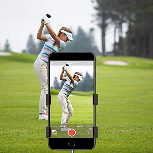 Record Golf Swing, Cell Phone Clip Holder for Golf Training | Work with Clubs, Flag Stick or Alignment Sticks | Quick & Easy to Set Up (Best Golf Training Videos)