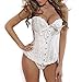 AZONT Women Sexy Push up Shapewear Underbust Corset Bustier with G-string (XL, White)