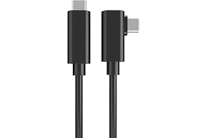 VR Streaming Link Cable Compatible for Oculus Quest, Cuxnoo Virtual Reality Headset Cable Angle USB 3.2 Gen1 C-C High-Speed Data Transfer, Fast Charging Cord, 15FT Black