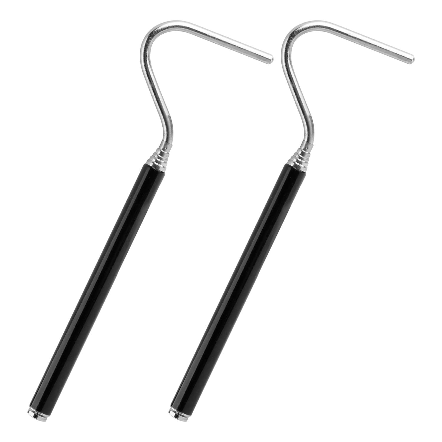 Rumyve 2pcs Collapsible Anake Hook,Stainless Steel Reptile Catch Hook,Grab Snake Control Mobile Hook Rod for Home Garden Outdoors