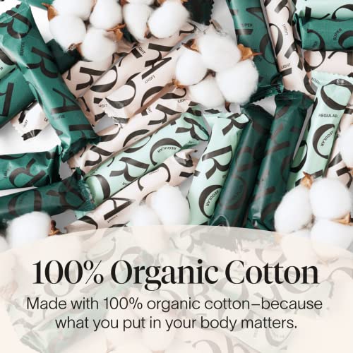 Cora Organic Applicator Tampons Regular Absorbency 100 Organic