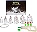 Dr Yeng 12 Pc Chinese Cupping Therapy Set - Professional Massage Equipment Kit Includes 12 Vacuum Cups & 6 Acupressure Pointers with 1 Suction Hand Pump Gun For Pain Relief, Sore Muscles, Cellulite.