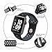 Apple Watch Band , Soft Silicone Sport Replacement Strap for Apple iWatch Series 1 2 3 Sport & Edition (Black/Gray 42mm M/L)