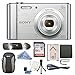 Sony W800/S DSC-W800/S DSCW800S 20 MP Digital Camera 5x Optical Zoom (Silver) Bundle with 64GB SDHC Memory Card, Table top Tripod, Deluxe Case, and Lens Cleaning Cloth