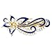 Hair Clip - SODIAL(R) Dark Blue Rhinestones Inlaid Swirl Floral Barrette French Hair Clip