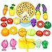 YIFAN 24Pcs Plastic Fruit Vegetable Kitchen Cutting Toy, Early Development and Education Toy for Baby Kids Children
