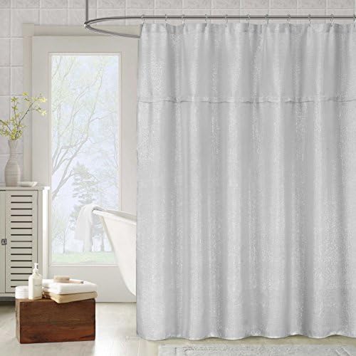 Metallic Fabric Shower Curtain: Textured Sheer Fabric, 70"W x 72"L (Silver Gray)