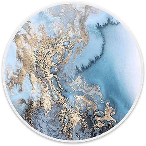 Awesome Pop Out Socket Phone Stand And Grip Holder for Cellphones, Smartphones and Tablets - Blue Gold Marble White