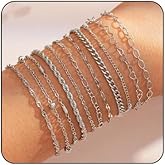 MarveBard 11PCS Gold Bracelet Set for Women Stackable Layered Heart Twisted Rope Cuban Paperclip Chain Bracelet Adjustable Dainty Gold Bracelets Trendy Hypoallergenic Statement Jewelry