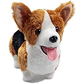 VACHICHI Stuffed Animal Dogs Lifelike Plush Toy Puppy, Tricolor Welsh Corgi,12 Inch