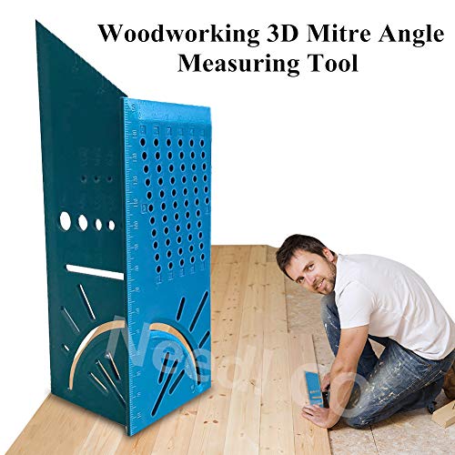 Woodworking Scribe 3D Mitre Angle Measuring Ruler,Woodworking 3D Mitre Angle Measuring Square Size Measure Tool with Gauge & Ruler (1pcs)