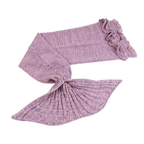 SAM Mermaid Tail Fish Scale Blanket, Adult Child Knitted Mermaid Sofa Blanket, All Season Warm Knit Sleep Blanket Living Room Sleeping Bag Best Birthday 76inch x 36inch(4PCS)