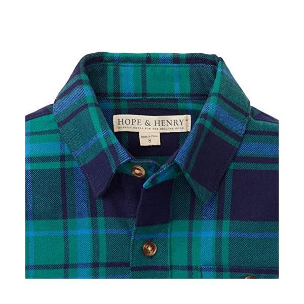 Hope & Henry Boys' Long Sleeve Brushed Cotton Flannel Button Down Shirt - Image 3