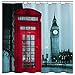WoneNice Fabric Shower Curtain with Big Ben Design,72x72 Inches Shower Curtain