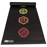 Fit Spirit Printed Yoga Mat, 6mm - Black - 7 Chakra