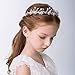 Flower Girl Hair Accessory, Pearl Headband Princess Wedding Headpiece Crystal Headwear for Wedding Tiara Hair Pieces Baby Girl-Suitable for Shows, Children' Day(White)