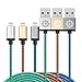 iPhone 7 Charger Apple Certified, F-color 3 Pack 6ft Braided 8 pin Apple Lightning Cable for iPhone 7 6s 6s Plus 6 6 Plus 5 5s 5c, iPad Pro, iPad Mini 4, iPhone SE, Grey Silver Gold