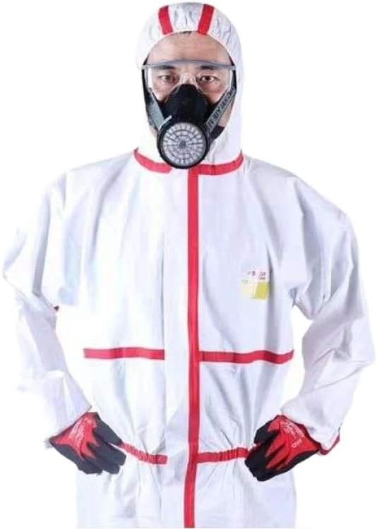 Hazmat Suits Disposable Hooded Dustproof Protective