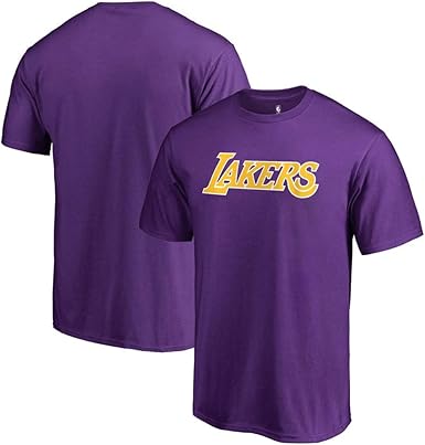 Camiseta de los Hombres de la NBA Los Angeles Lakers Fan Print Casual Loose T-Shirt Purple: Amazon.es: Ropa y accesorios