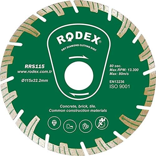 RODEX TURBO DIAMOND CUTTING DISC LONGER SEGMENT TYPE Concrete,Brick,Granite 2x 180mm