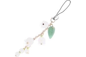 VALICLUD Lily of The Valley Phone Pendant Lanyard Small Jade Charm Phone Hanging Decoration for Backpack