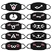 Accmor Fashion Anime Mouth Mask, 10 Pack Black Cute Unisex Anti-Dust Bear Face Mouth Kawaii Muffle Mask for Kids Teens Men Women, Windproof Motorcycle Face Emoticon Masks for Ski Cycling Camping