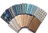 10 Fat Quarters - Edyta Sitar Something Blue - Assorted Flowers Floral Quality Quilters Cotton Fabric Fat Quarter Bundle M227.09