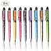 IC ICLOVER 2 in 1 [Stylus Pen + Normal Writing Pen] Universal Capacitive Stylus Touch Screen Pen with Crystals Rhinestone and Engraving Flowers for Apple Sumsung and other Touch Device-9PCS