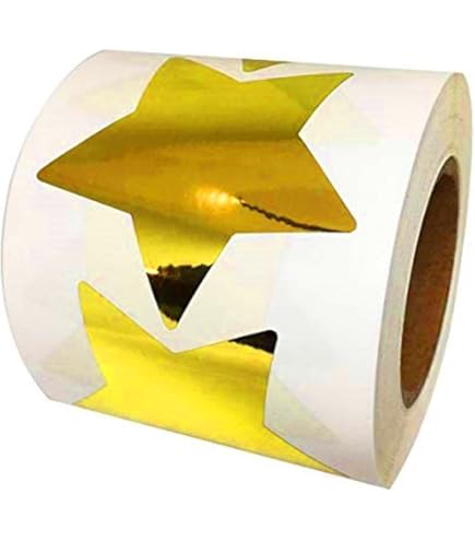 Sourcing Map 1 Roll Star Stickers 1 Inch DIY Adhesive PVC Labels For Notes, Greeting Cards, Gift Boxes, 500 Count/Roll Orange - View #3